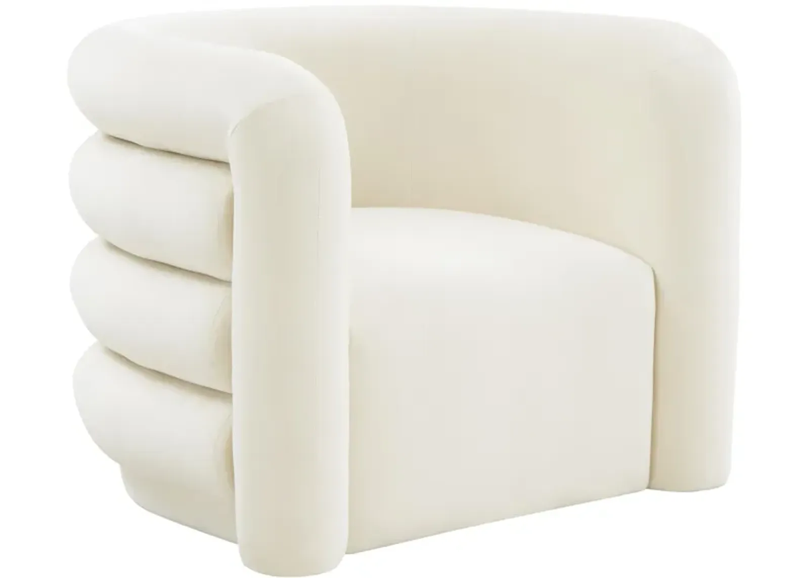 Curves Cream Velvet Lounge Chair