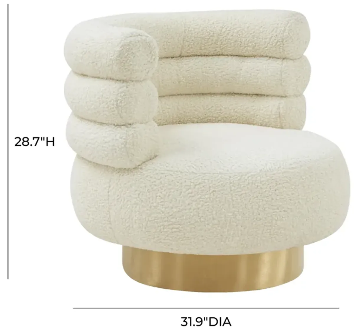 Naomi Faux Shearling Swivel Chair