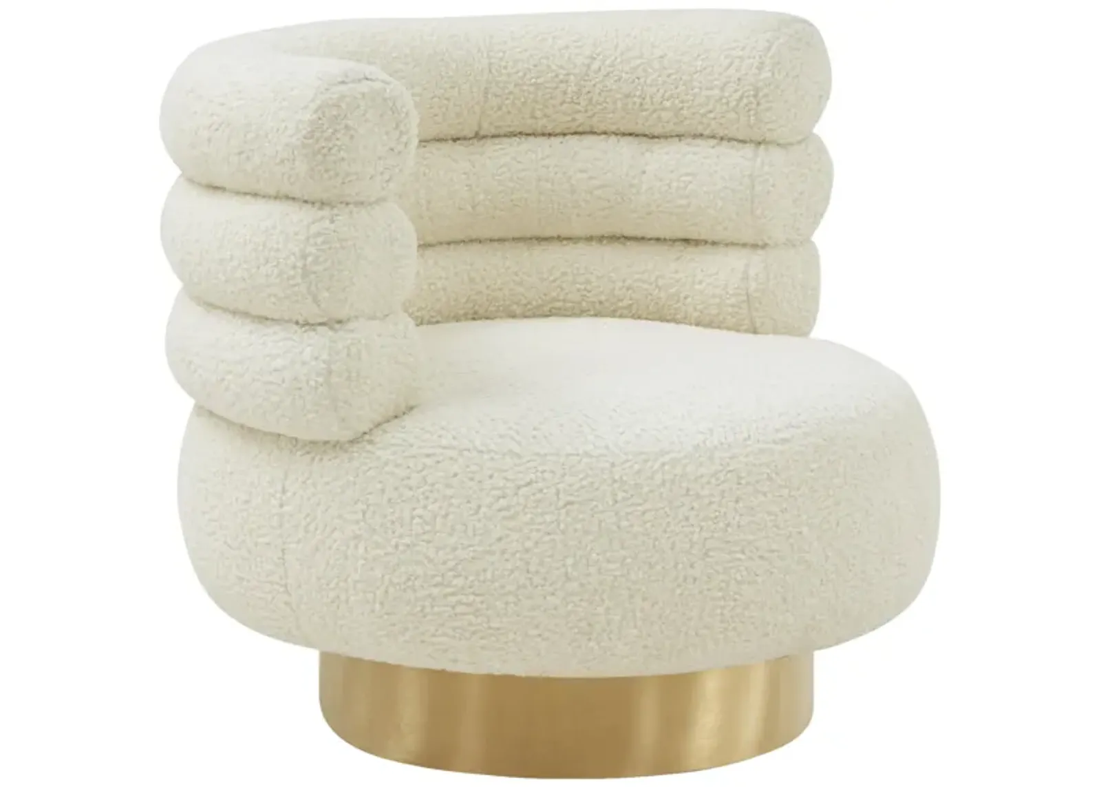 Naomi Faux Shearling Swivel Chair