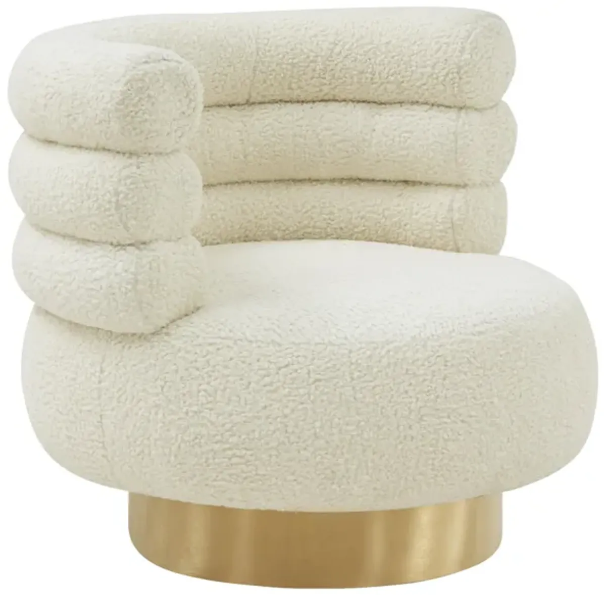 Naomi Faux Shearling Swivel Chair