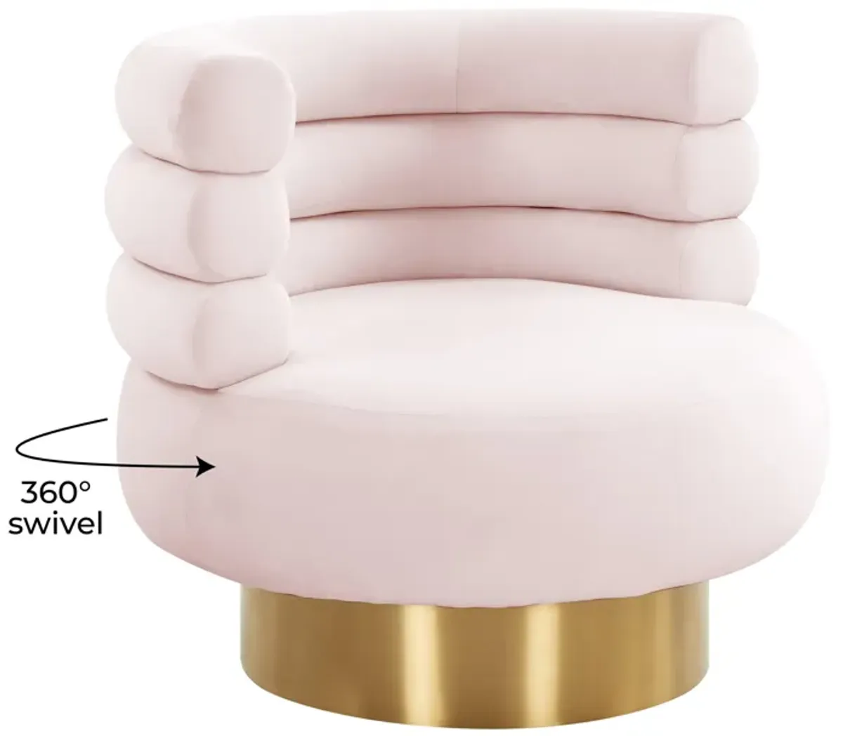 Naomi Blush Velvet Swivel Chair