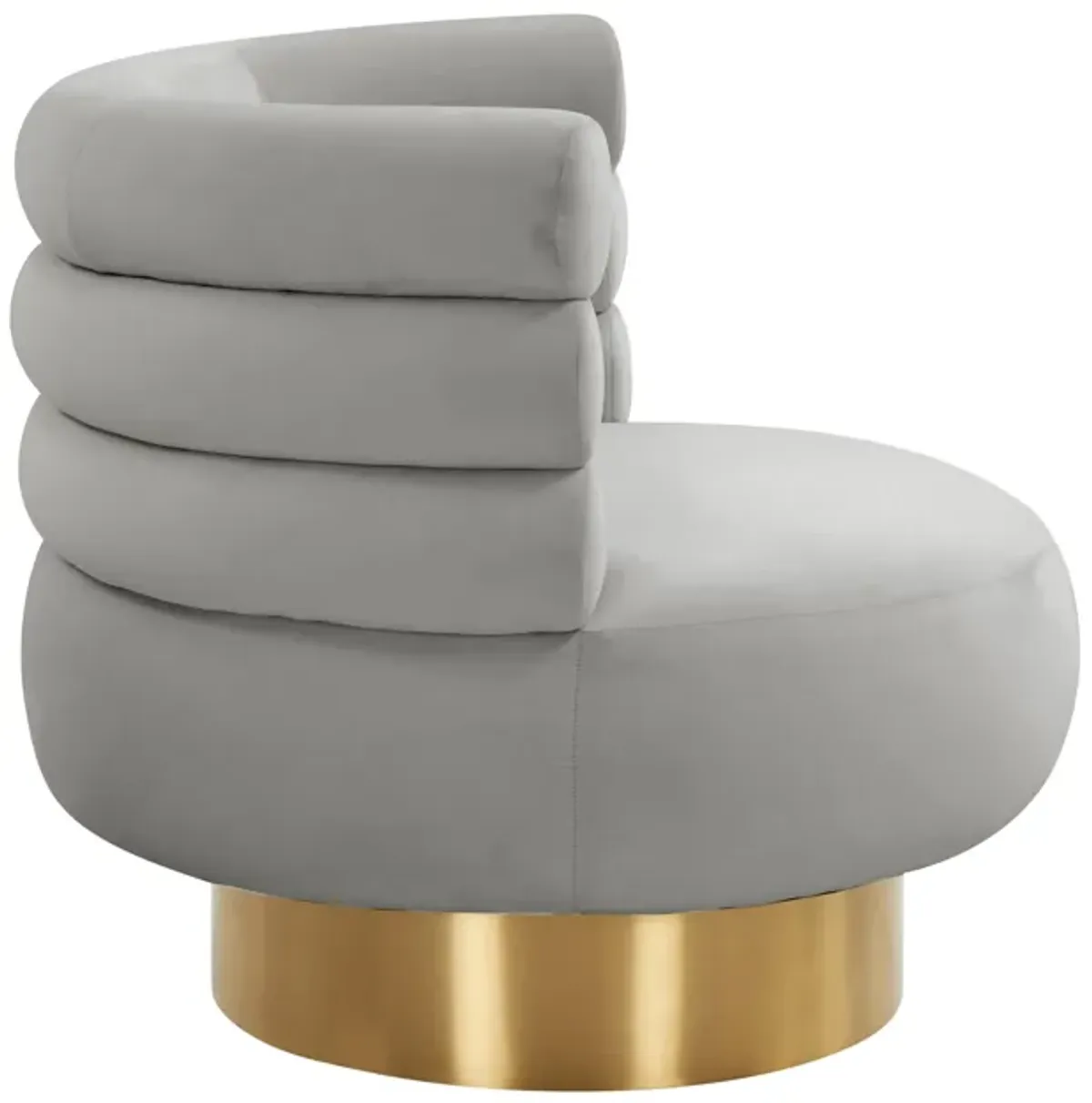 Naomi Grey Velvet Swivel Chair