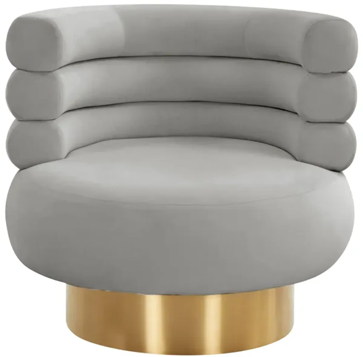 Naomi Grey Velvet Swivel Chair