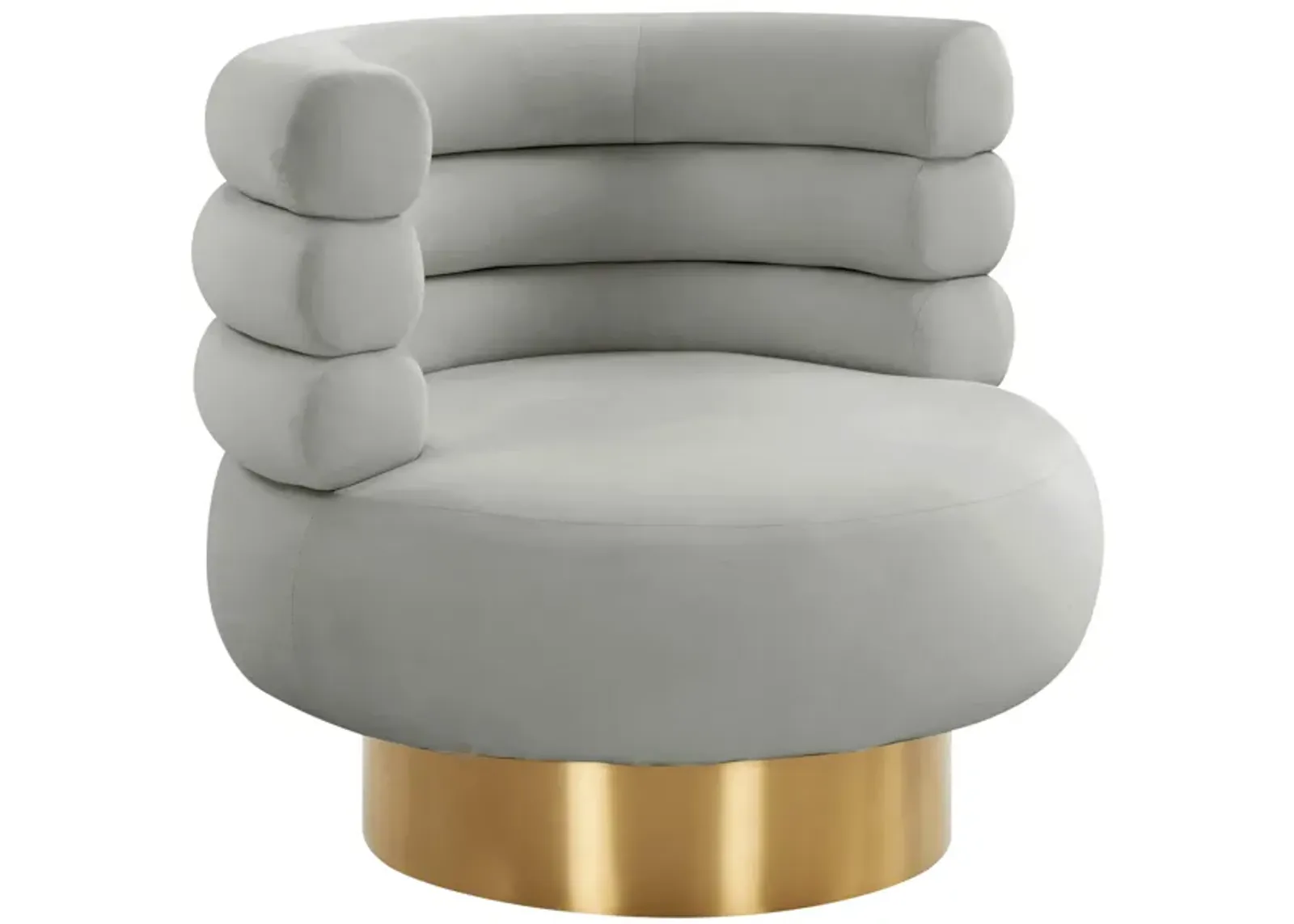 Naomi Grey Velvet Swivel Chair