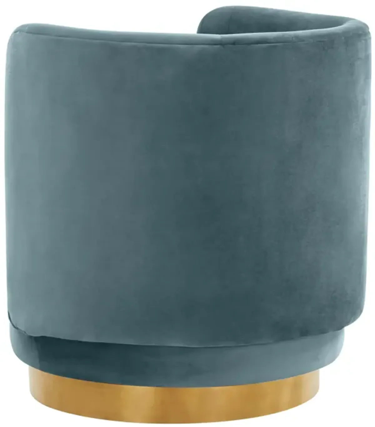 Remy Bluestone Velvet Swivel Chair