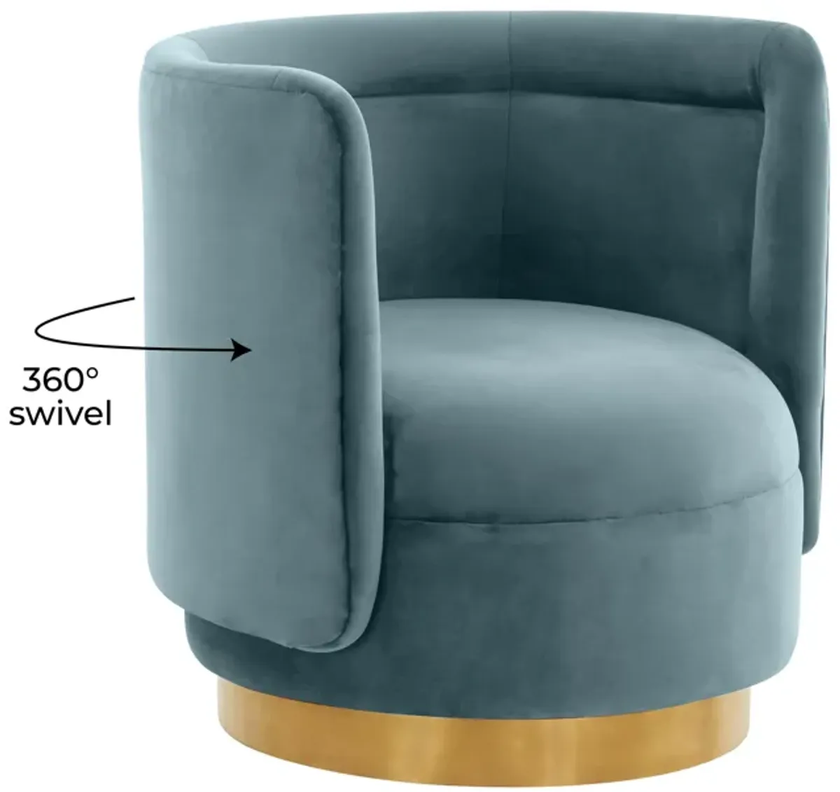 Remy Bluestone Velvet Swivel Chair