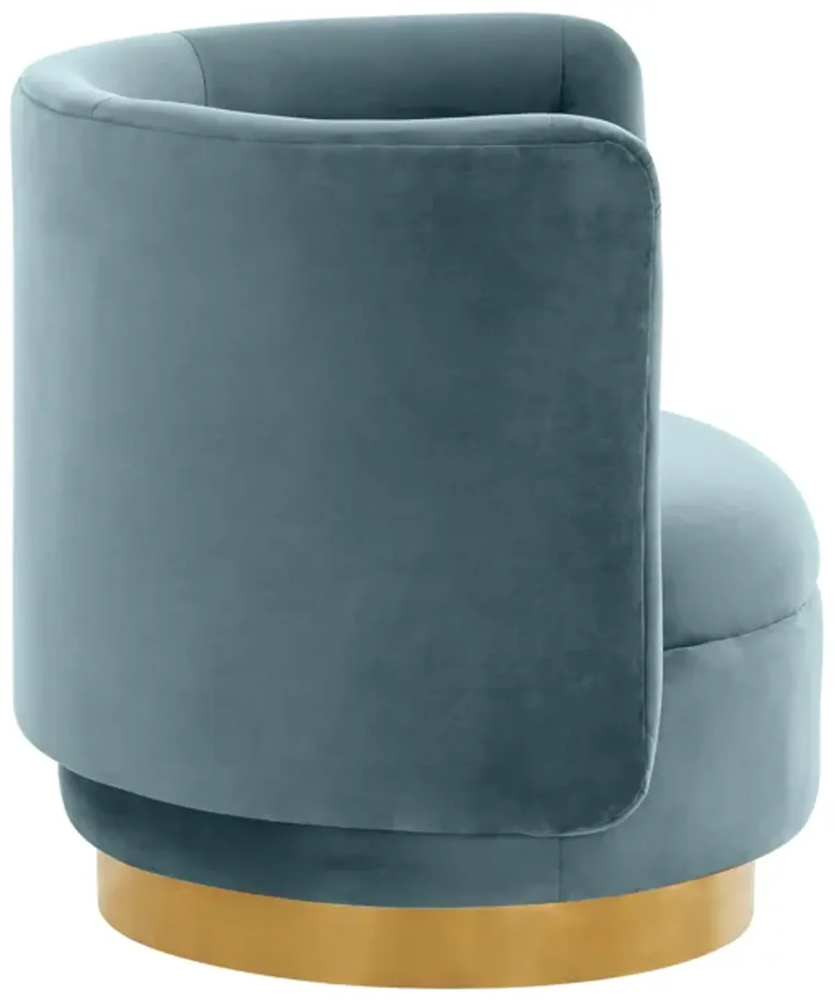 Remy Bluestone Velvet Swivel Chair