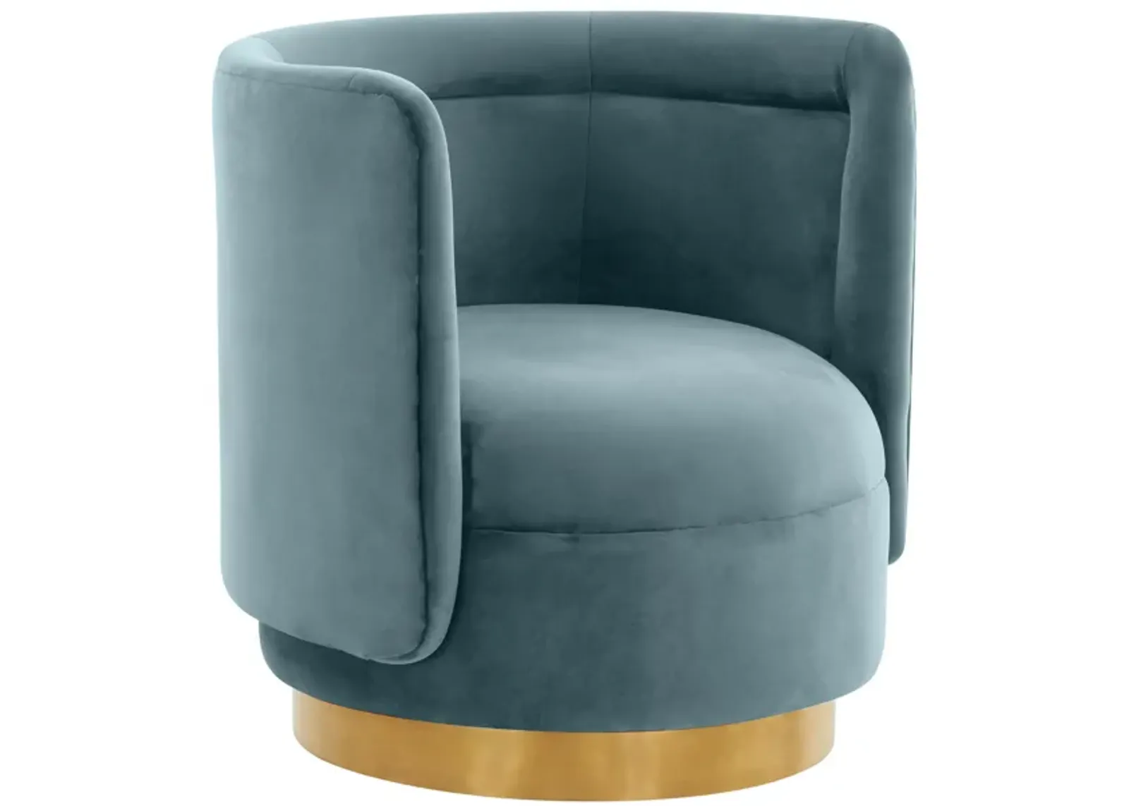 Remy Bluestone Velvet Swivel Chair