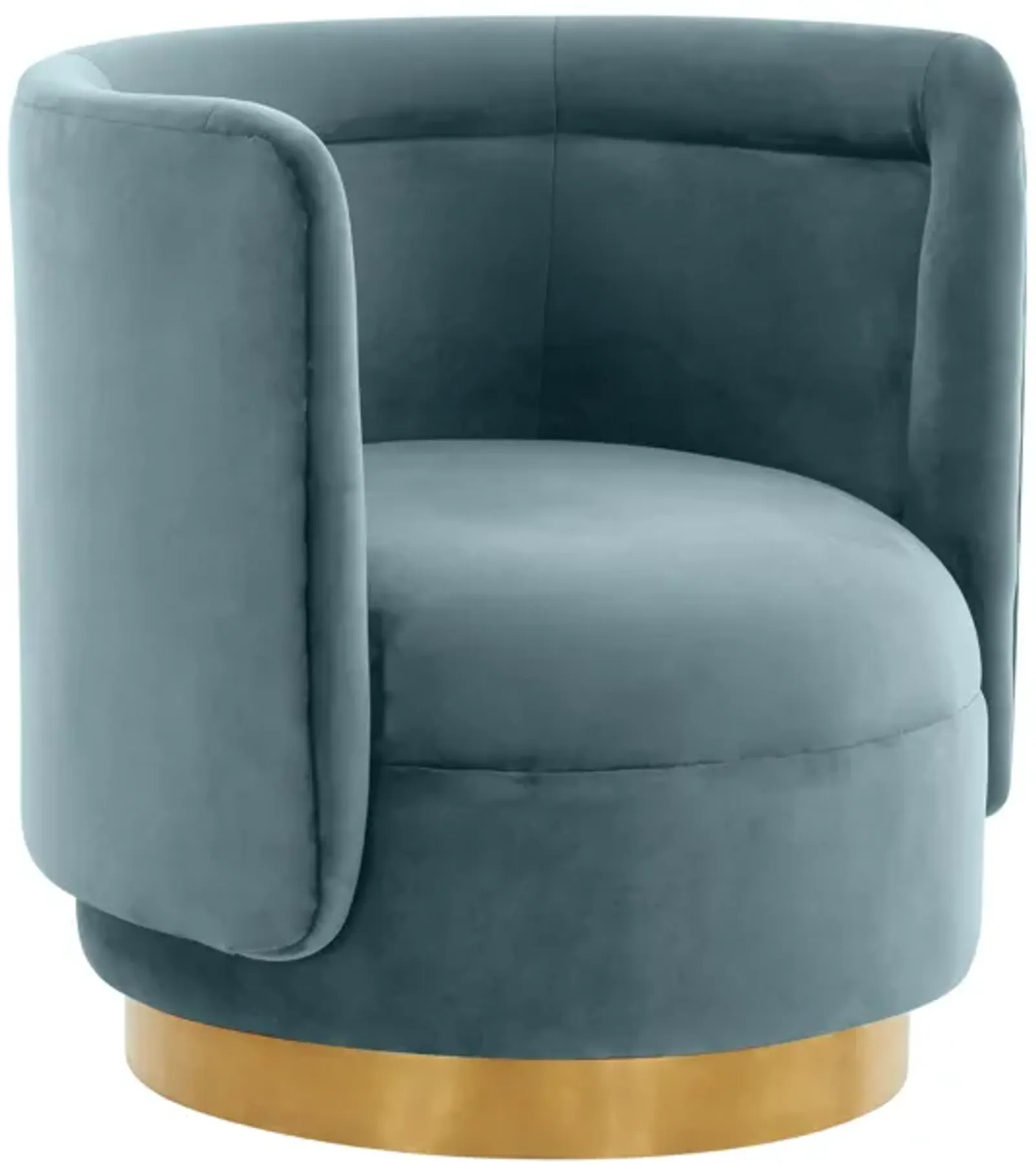 Remy Bluestone Velvet Swivel Chair