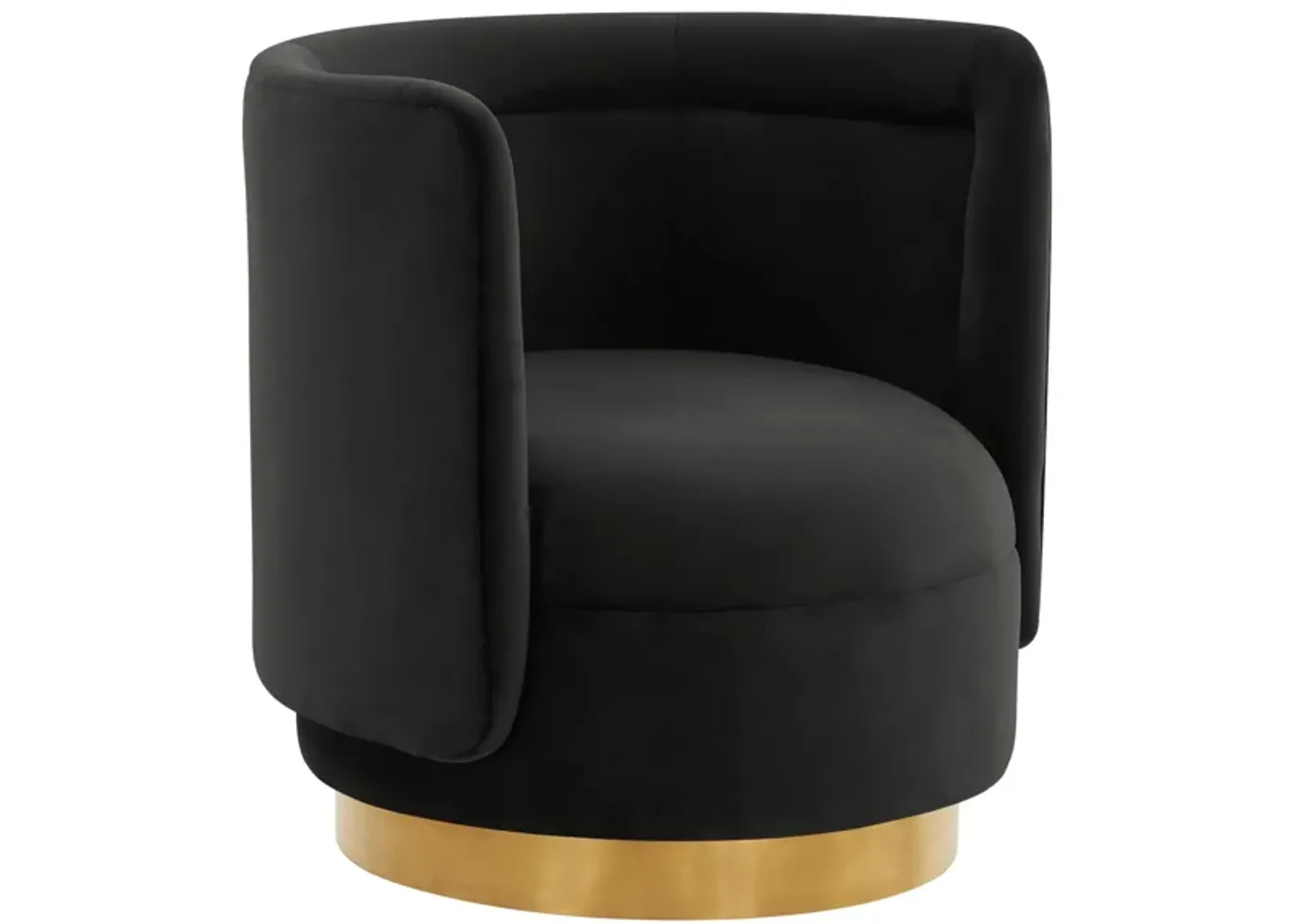 Remy Black Velvet Swivel Chair