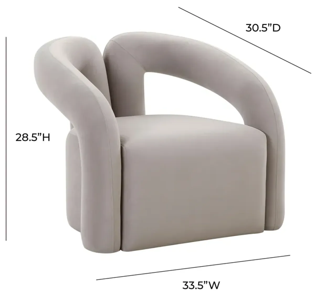 Jenn Grey Velvet Accent Chair