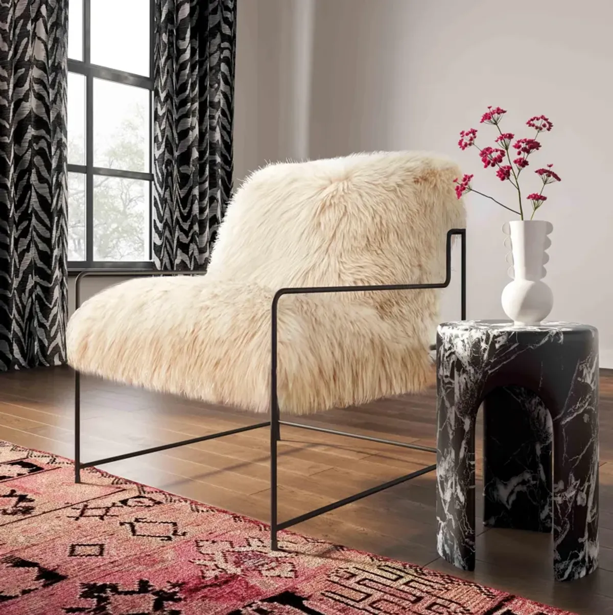 Kimi Natural Genuine Sheepskin Chair