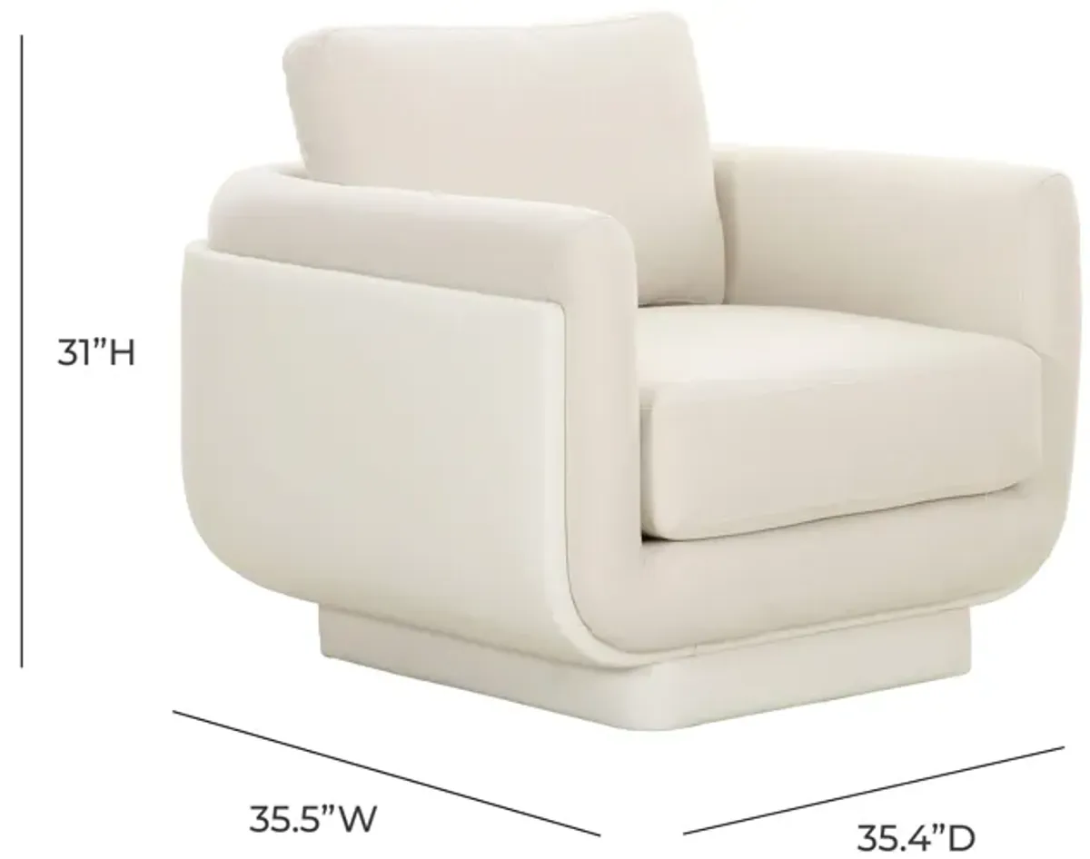 Rhonnie Cream Monotone Armchair