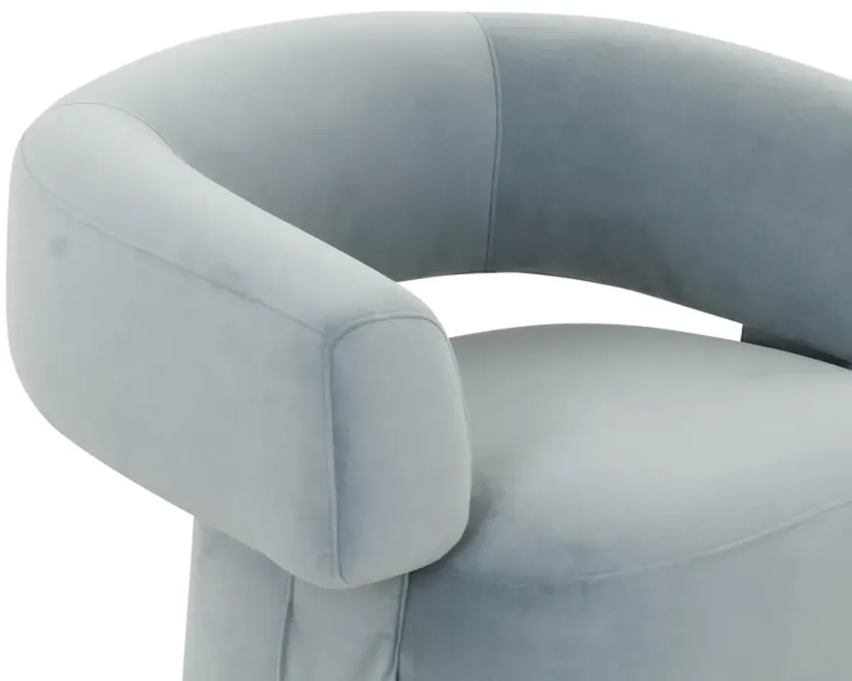 River Steel Grey Velvet Swivel Accent Chair