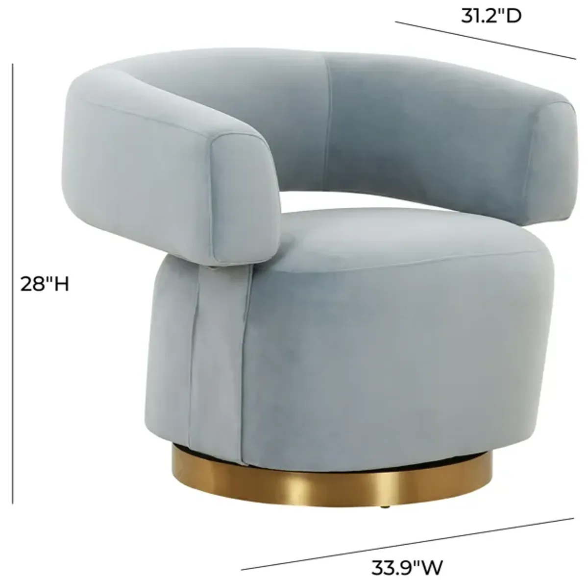 River Steel Grey Velvet Swivel Accent Chair