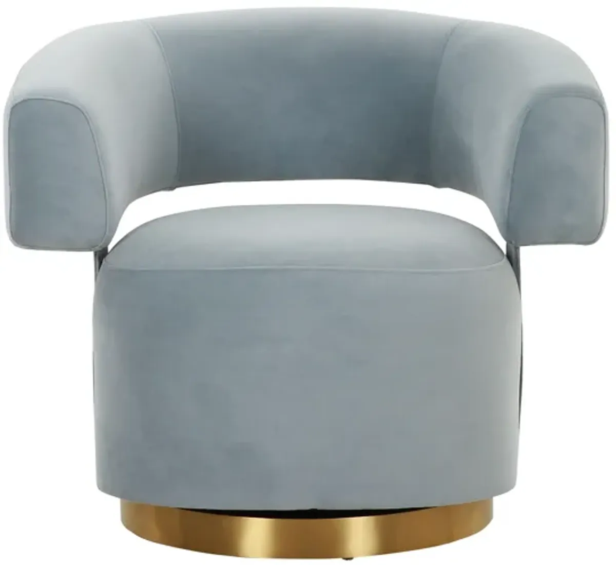 River Steel Grey Velvet Swivel Accent Chair