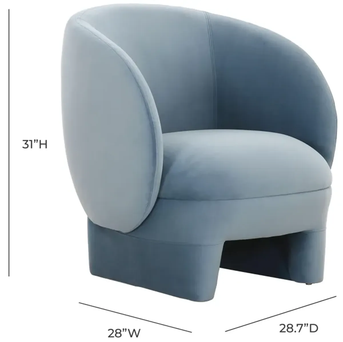 Kiki Blue Stone Velvet Accent Chair