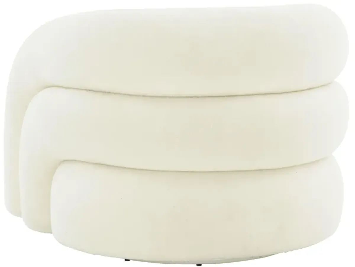 Slipper Cream Vegan Shearling Swivel Chair