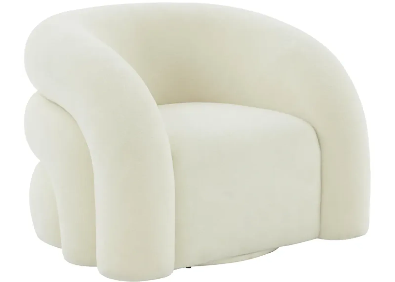 Slipper Cream Vegan Shearling Swivel Chair