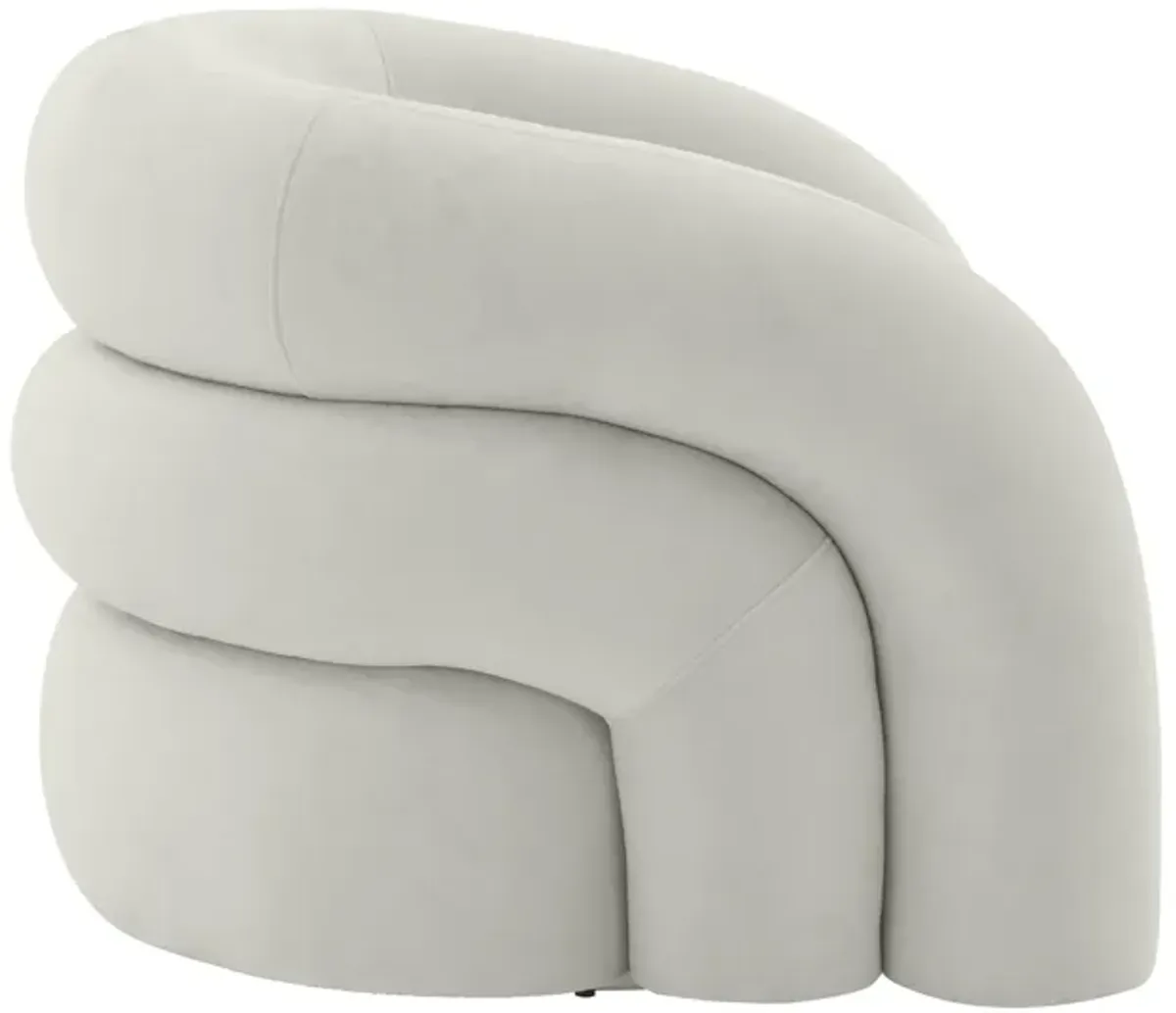 Slipper Light Grey Velvet Swivel Chair