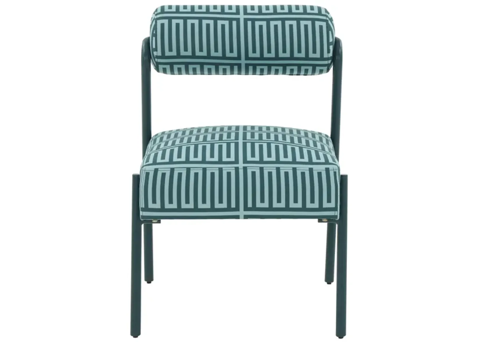 Jolene Green Patterned Linen Accent Chair