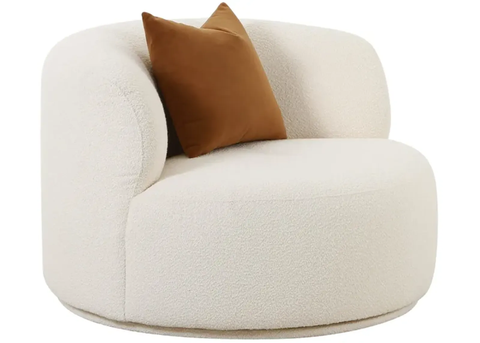 Fickle Cream Boucle Swivel Chair