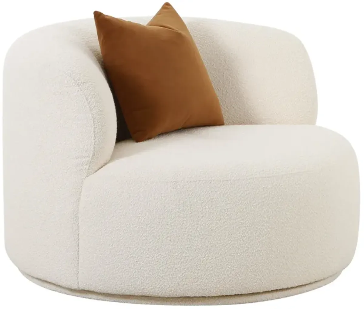 Fickle Cream Boucle Swivel Chair