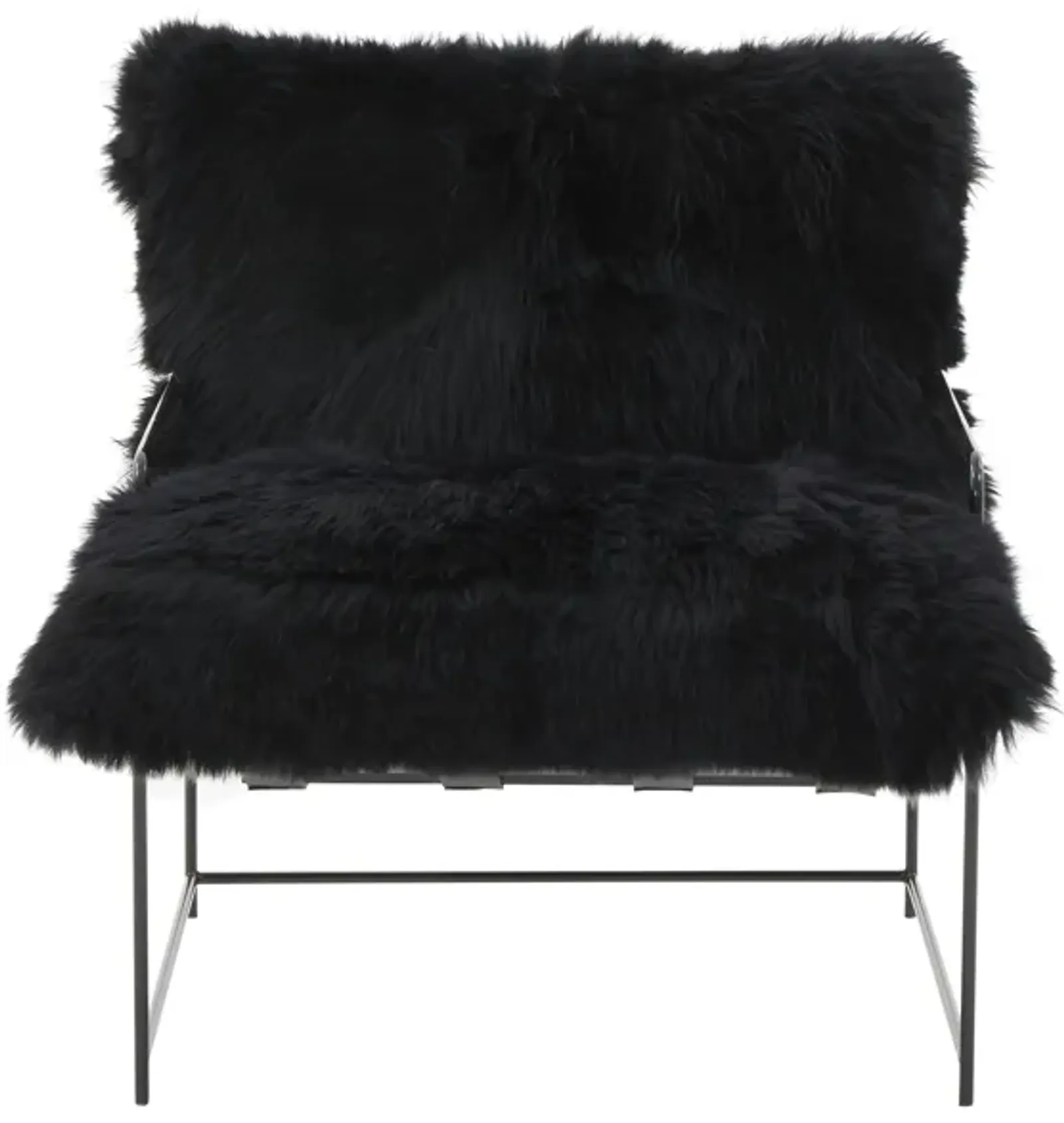 Kimi Black Genuine Sheepskin Chair