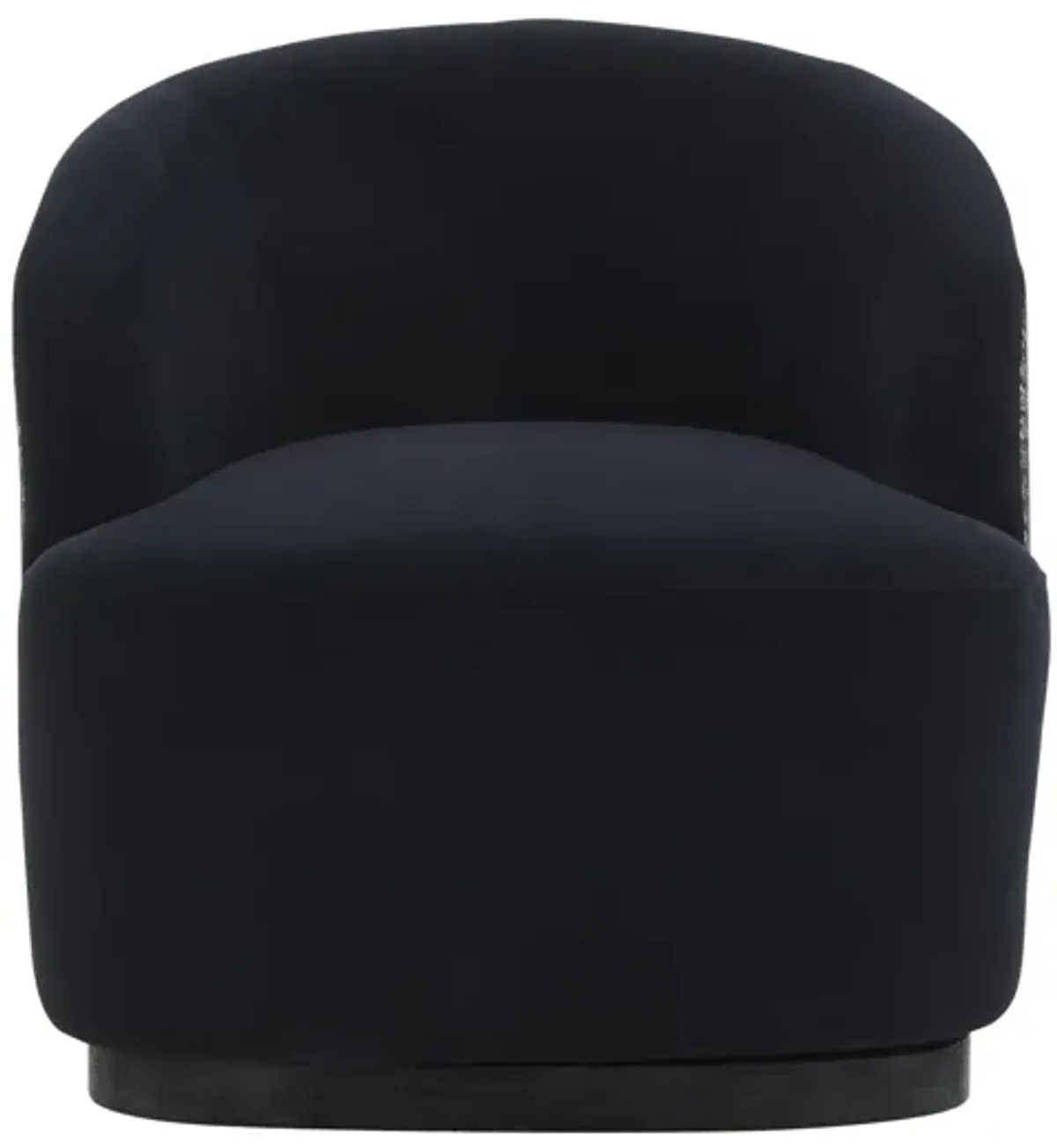 Reese Black Velvet Swivel Chair