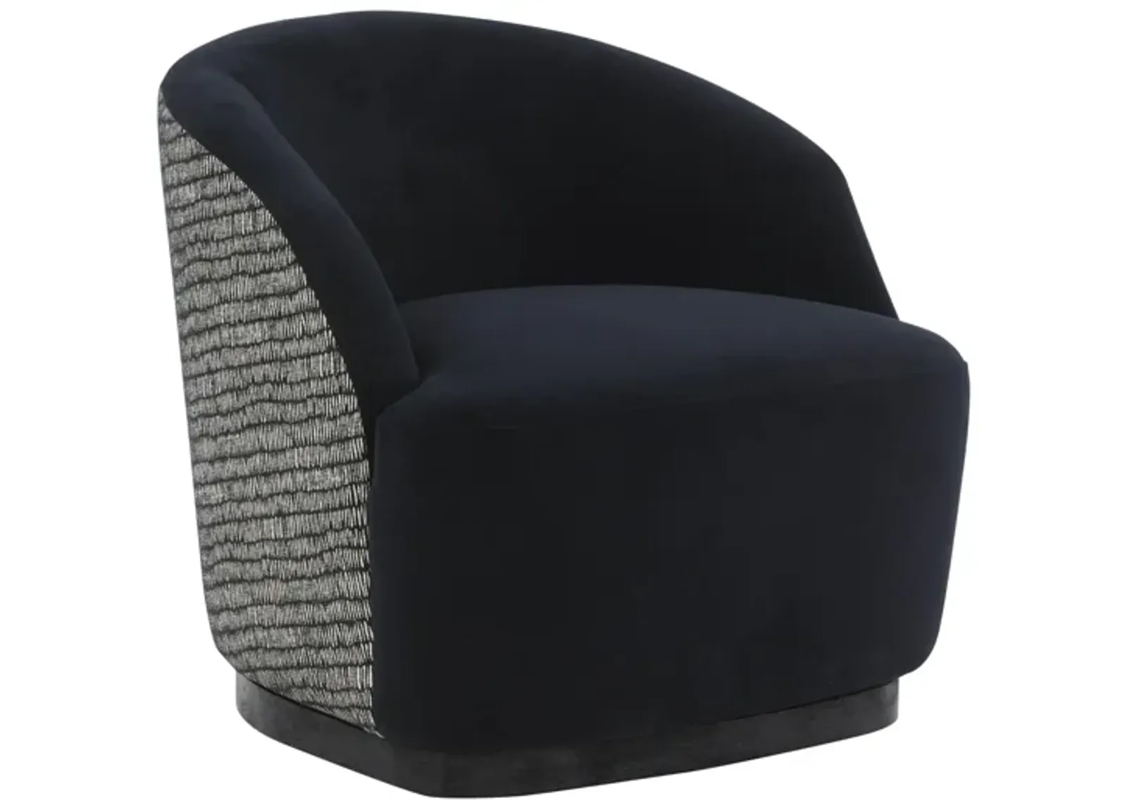 Reese Black Velvet Swivel Chair