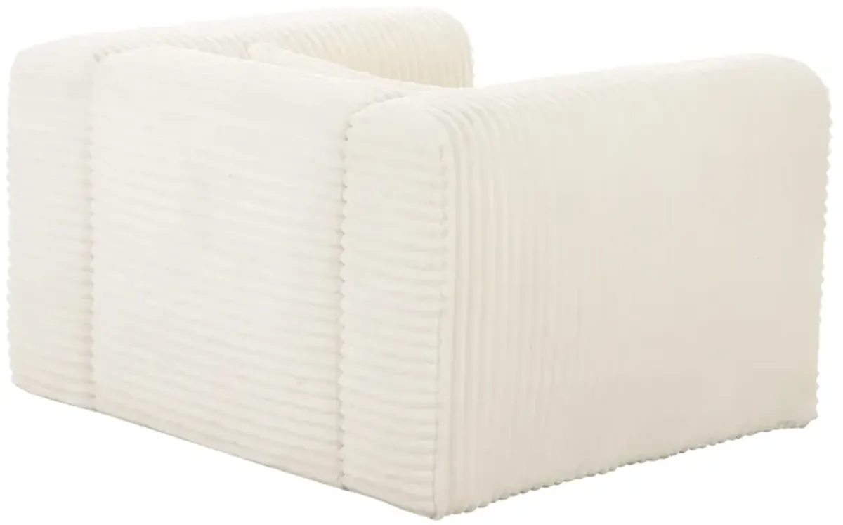 Tarra Fluffy Oversized Cream Corduroy Armchair