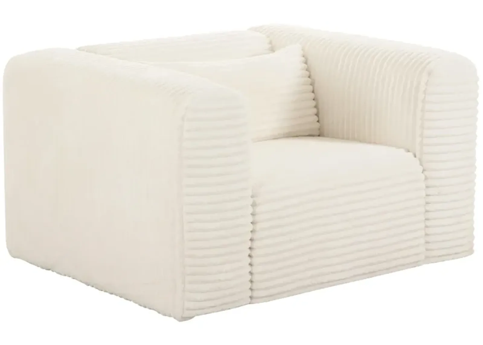 Tarra Fluffy Oversized Cream Corduroy Armchair