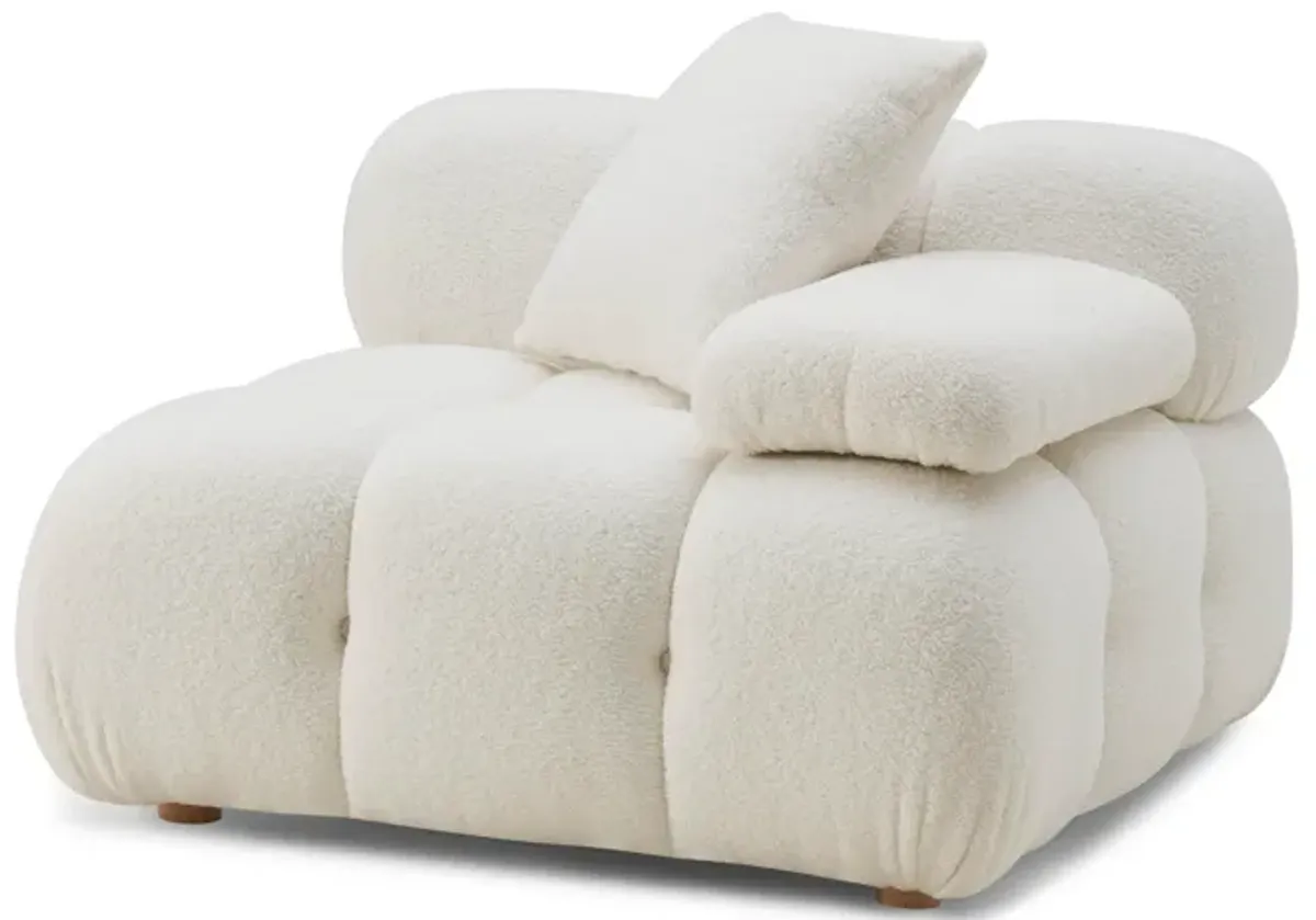 Calliope Cream Vegan Shearling Modular Corner Chair