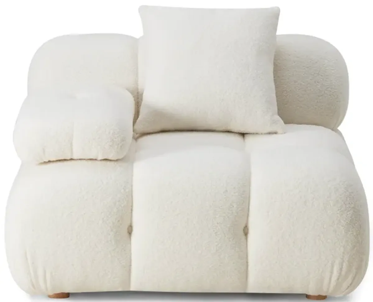 Calliope Cream Vegan Shearling Modular Corner Chair