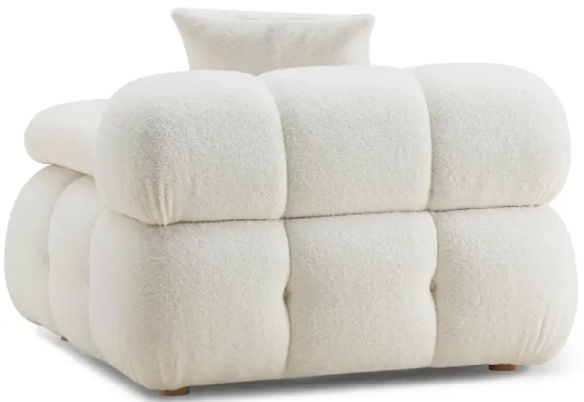 Calliope Cream Vegan Shearling Modular Armless Chair