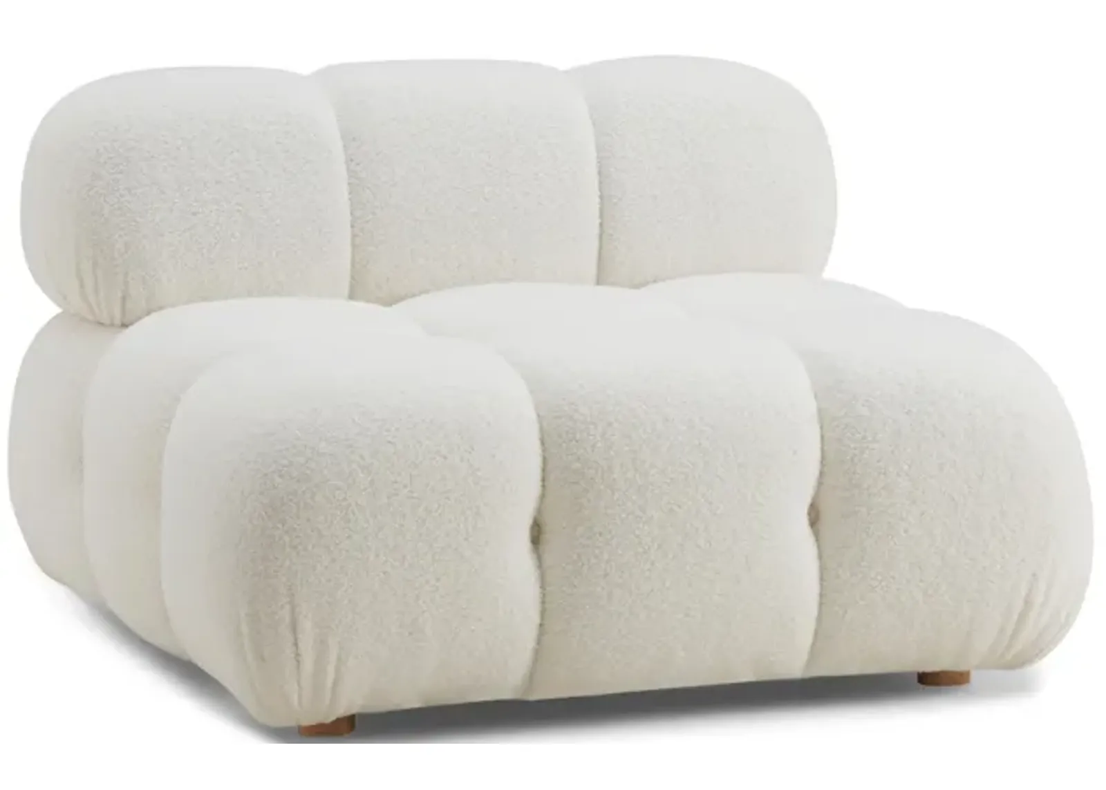 Calliope Cream Vegan Shearling Modular Armless Chair