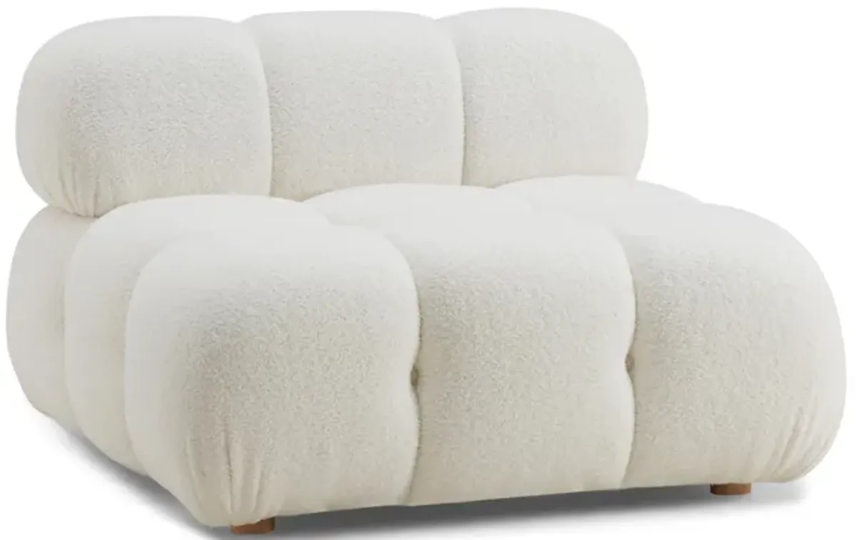 Calliope Cream Vegan Shearling Modular Armless Chair