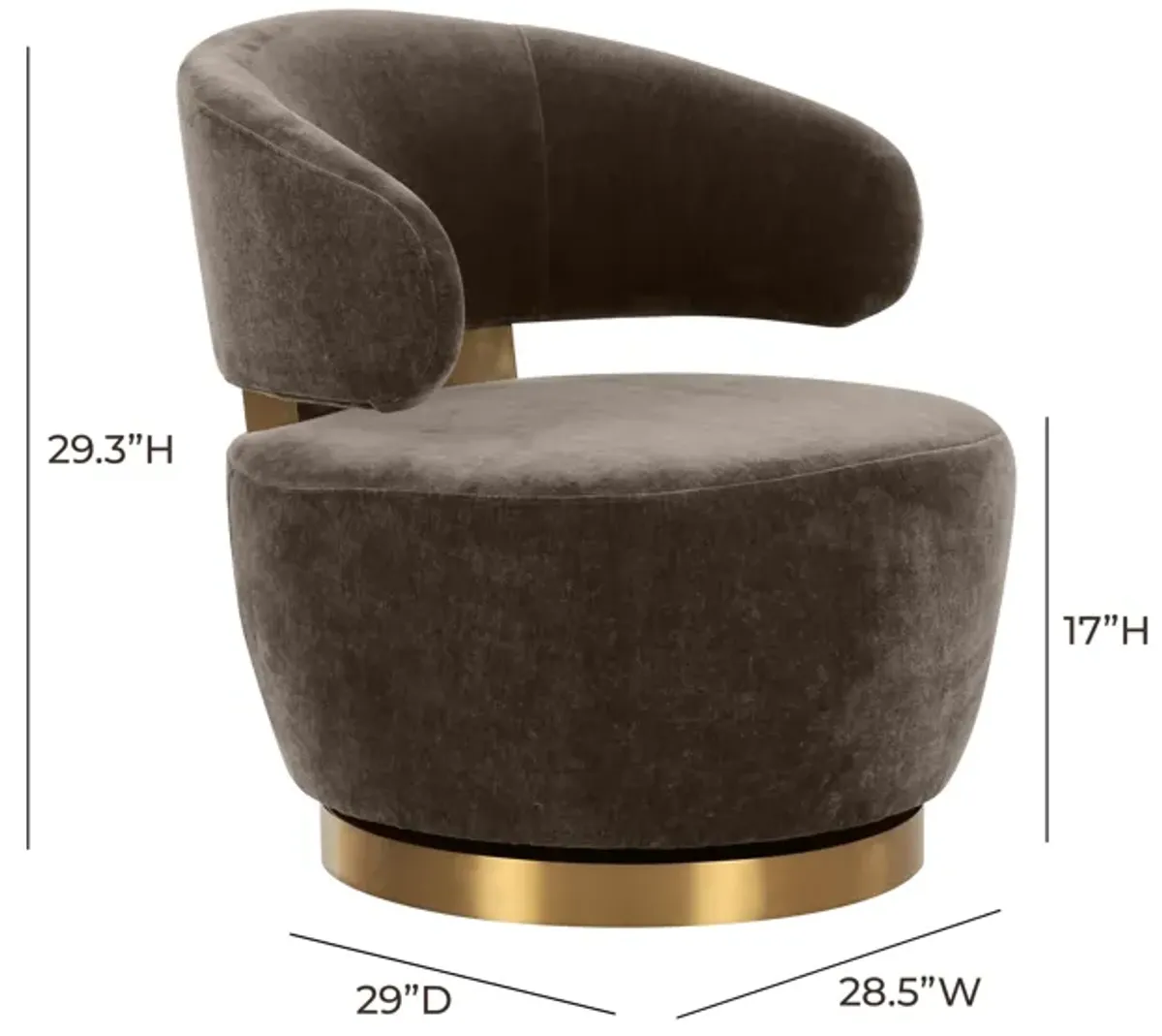 Austin Chocolate Brown Recycled Fabric Swivel Chair