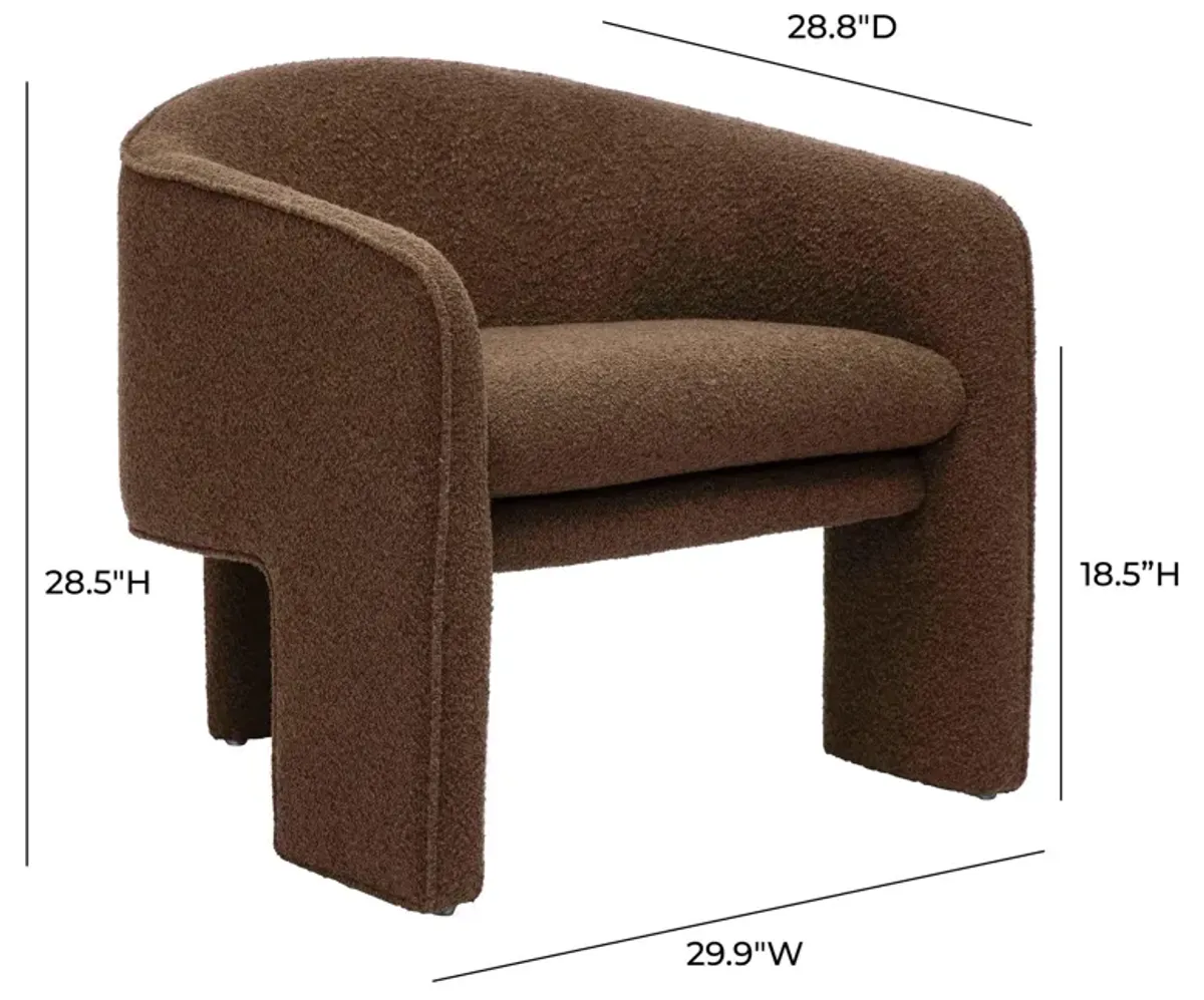 Marla Chocolate Brown Boucle Accent Chair