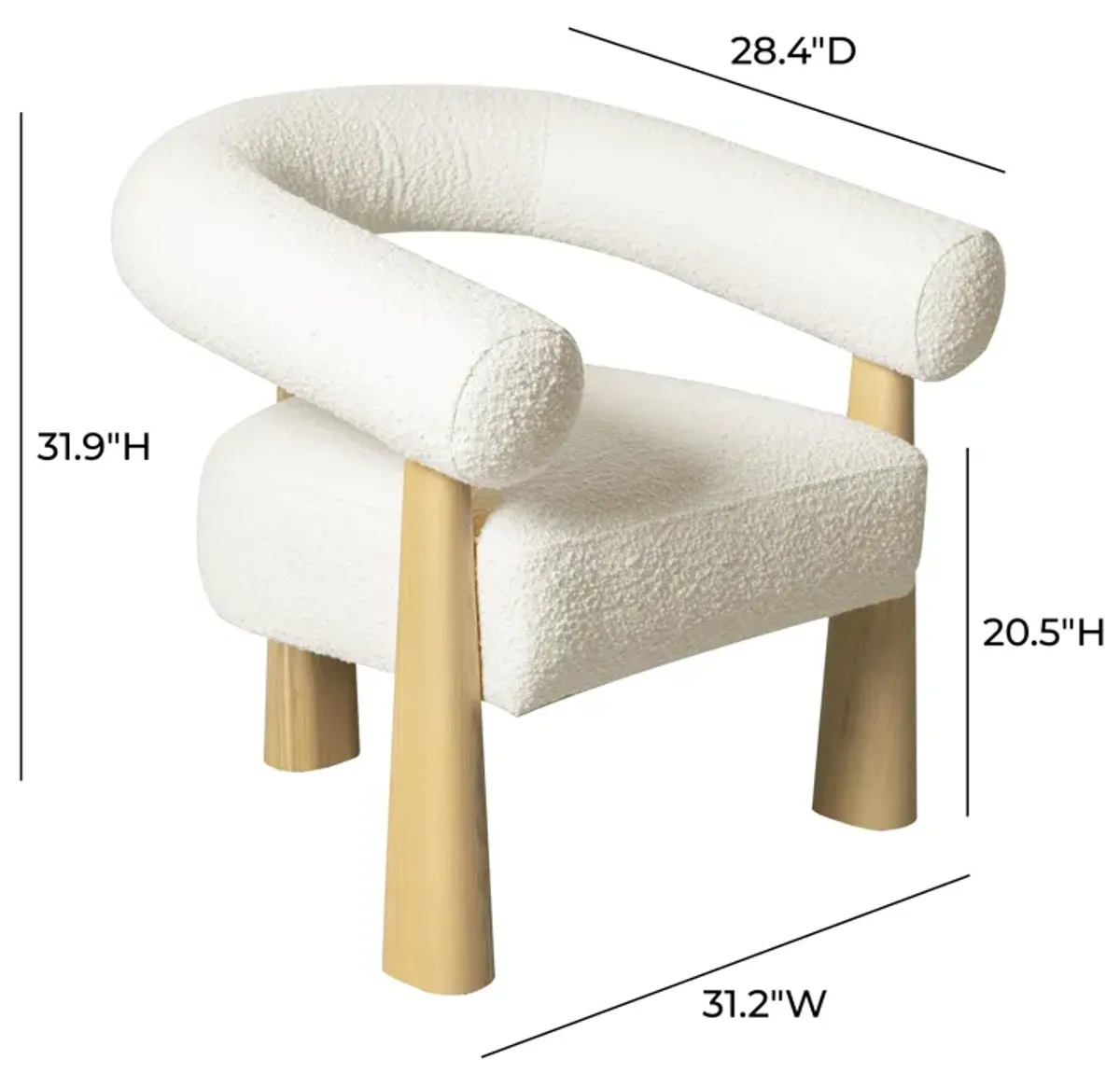 Spara Cream Performance Boucle Accent Chair