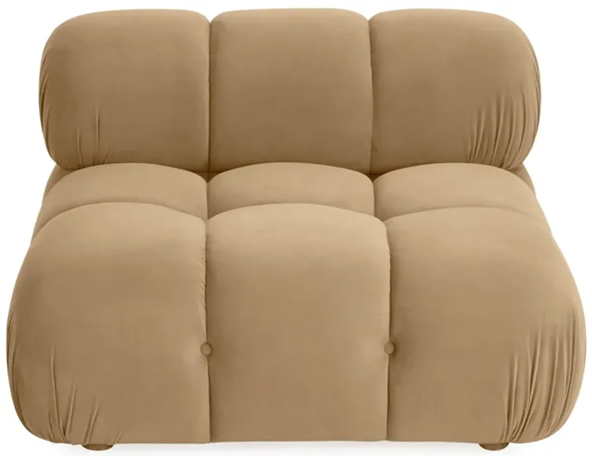 Calliope Cafe Au Lait Performance Velvet Modular Armless Chair