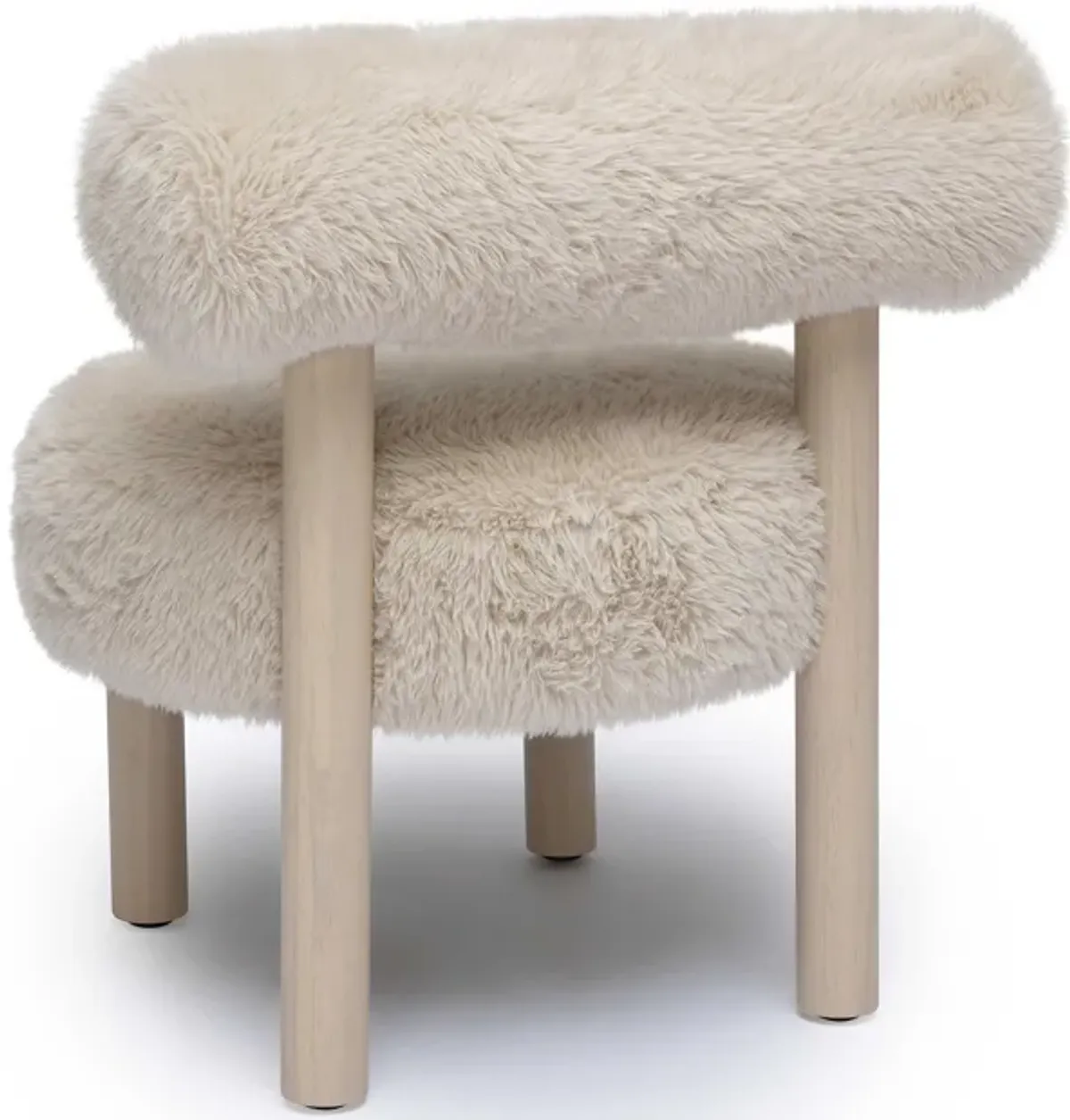 Carmel Natural Vegan Shearling Accent Chair