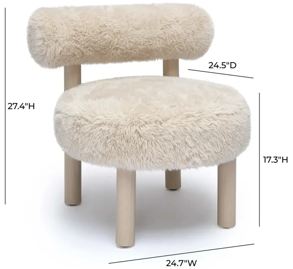 Carmel Natural Vegan Shearling Accent Chair