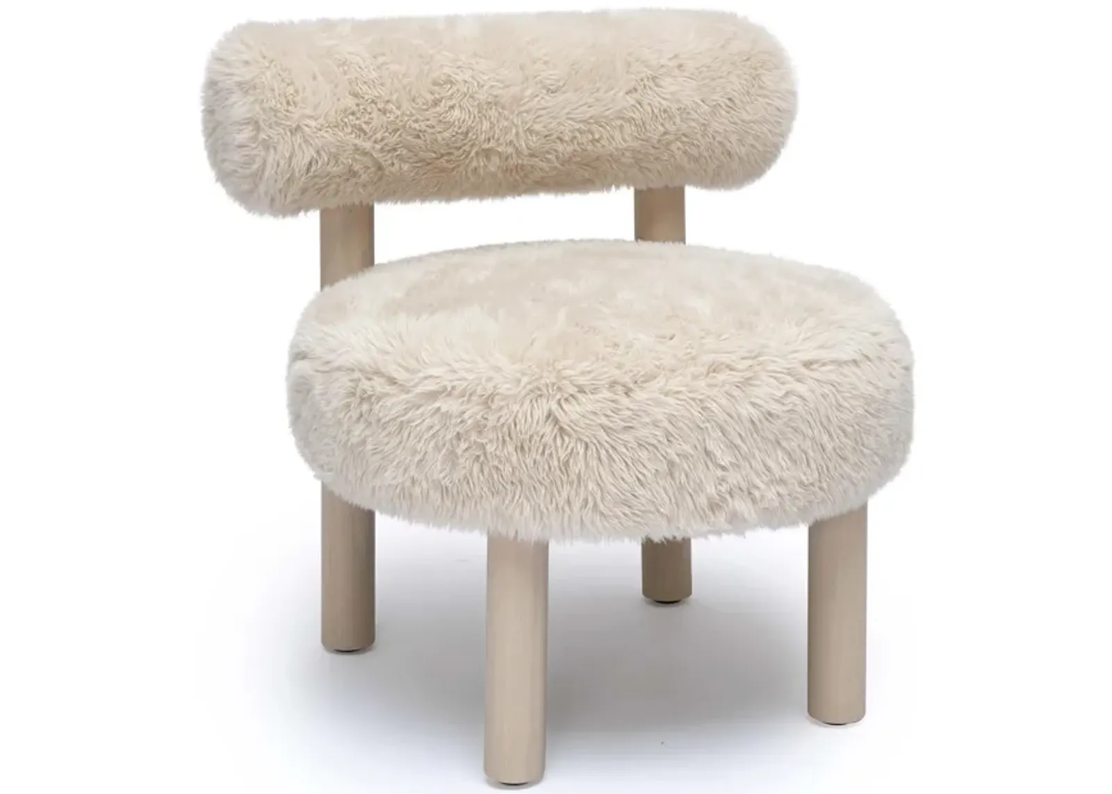 Carmel Natural Vegan Shearling Accent Chair