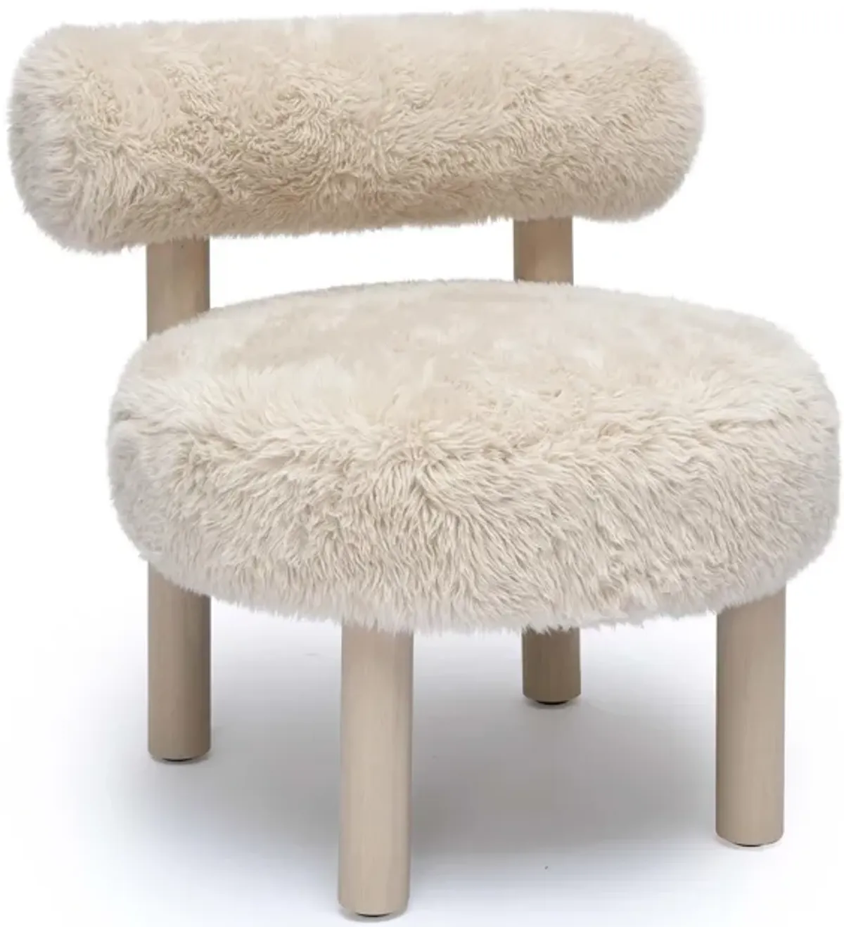 Carmel Natural Vegan Shearling Accent Chair