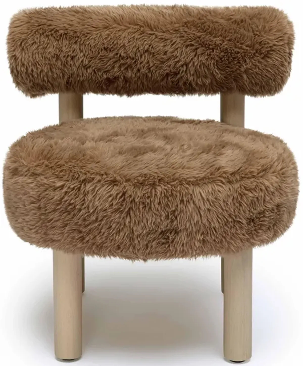 Carmel Dark Taupe Vegan Shearling Accent Chair