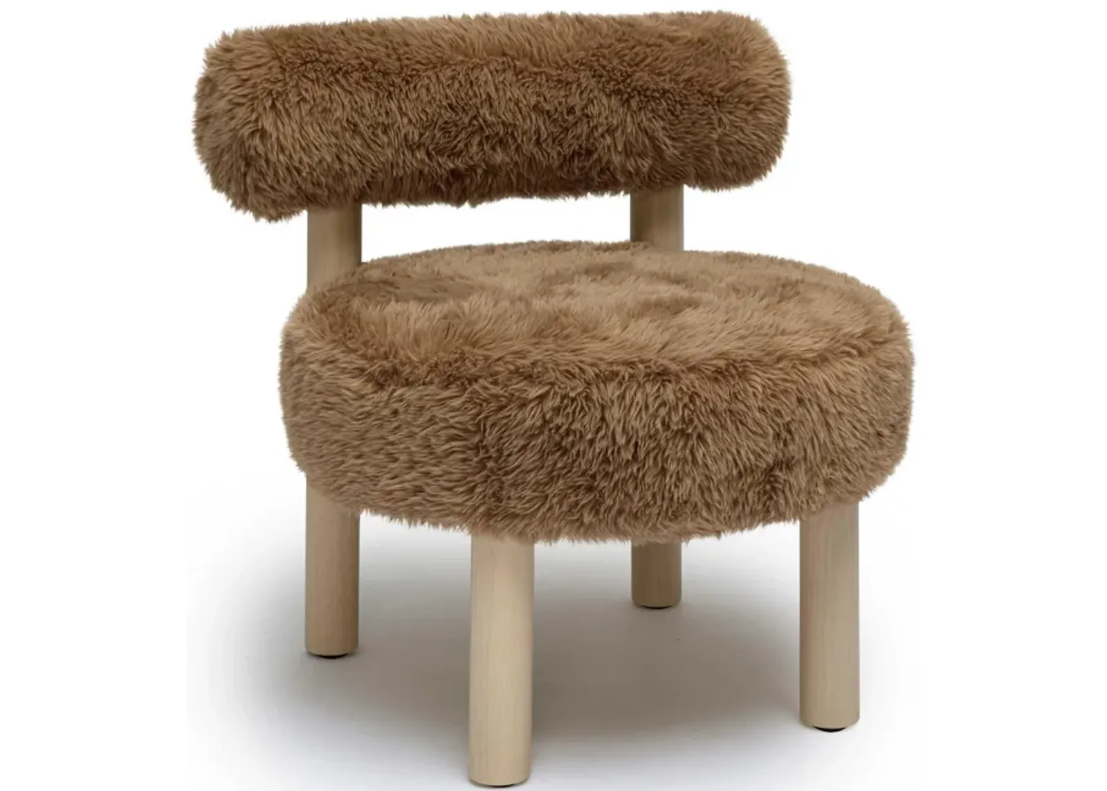 Carmel Dark Taupe Vegan Shearling Accent Chair