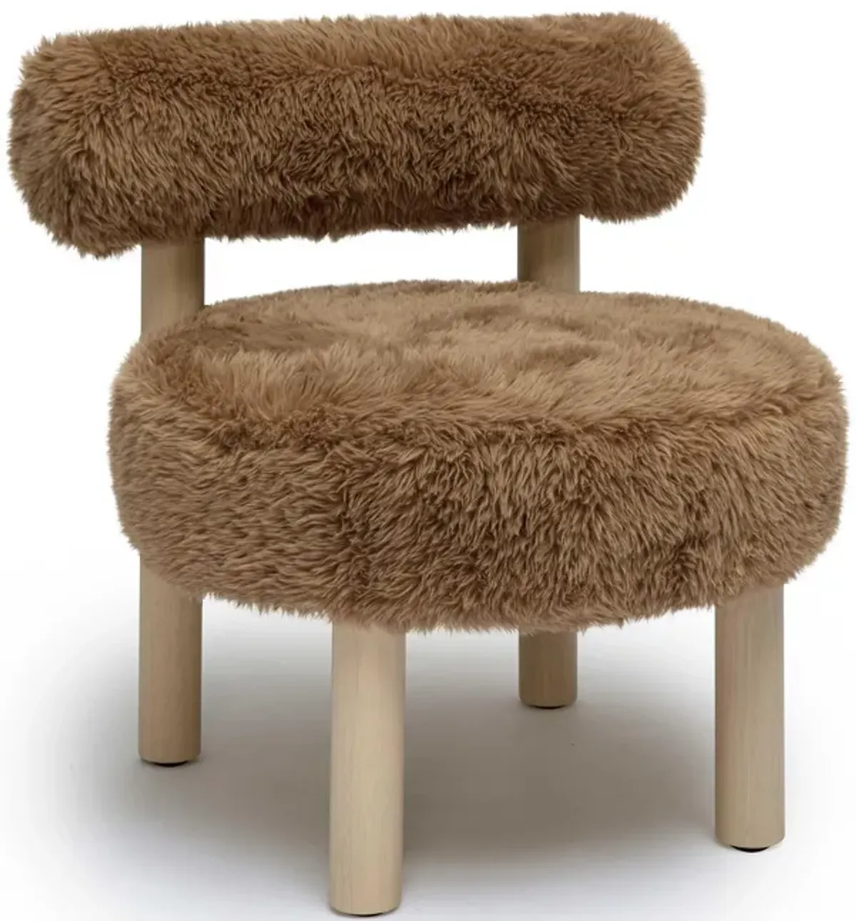 Carmel Dark Taupe Vegan Shearling Accent Chair