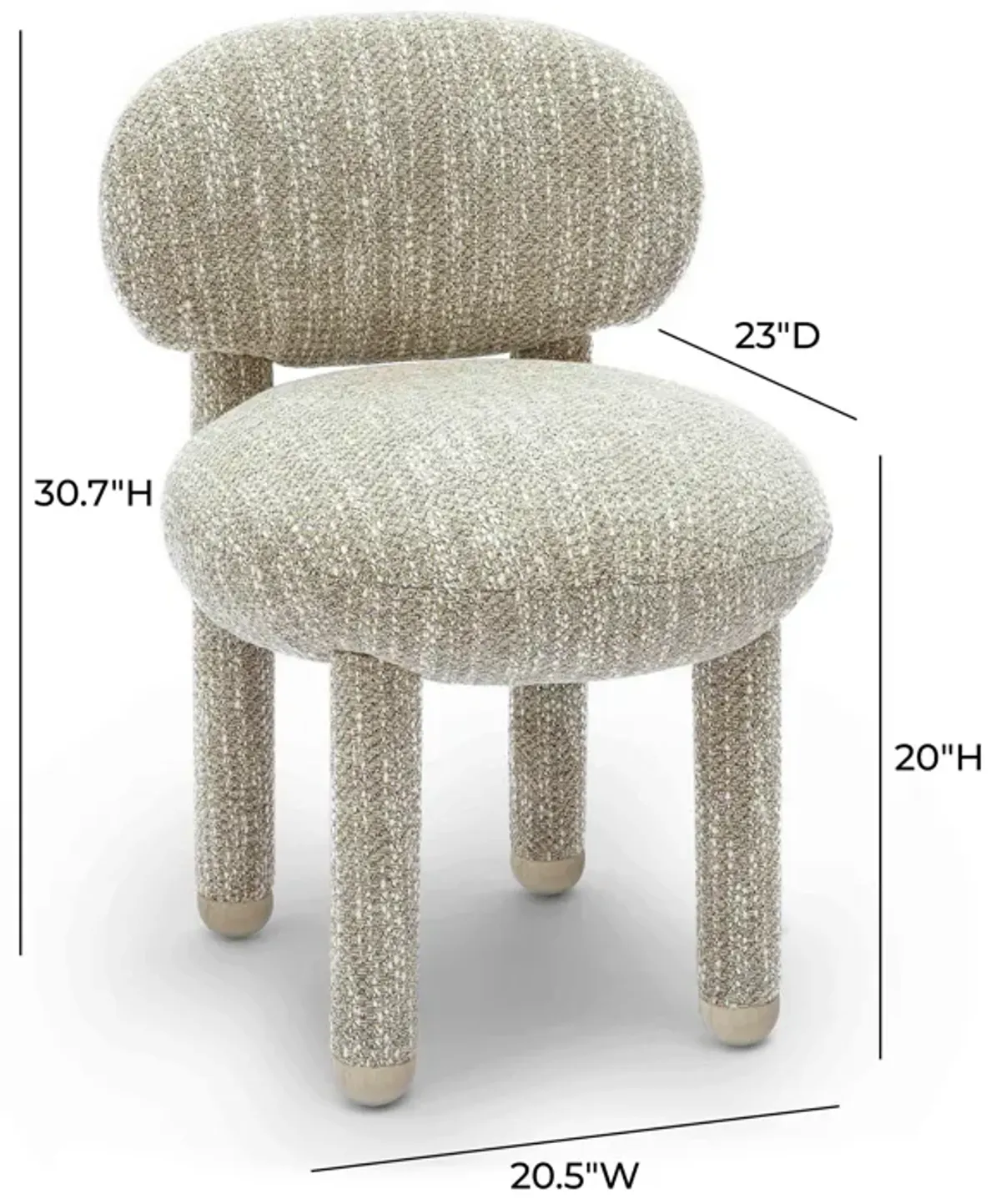 Manu Beige Nubby Performance Fabric Side Chair