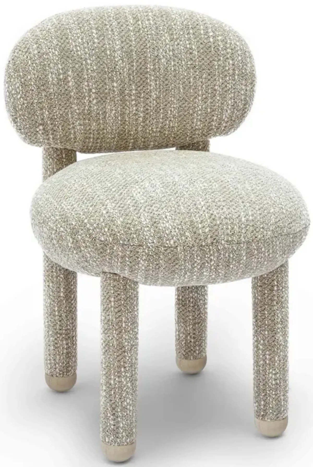 Manu Beige Nubby Performance Fabric Side Chair